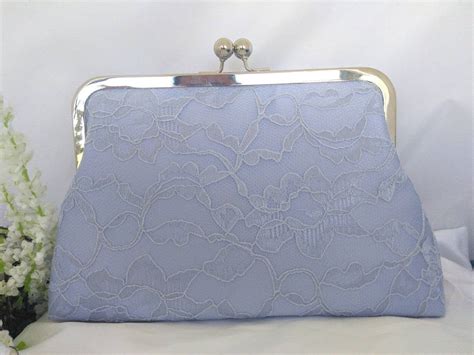 Dusty blue purse, Something blue clutch, periwinkle blue purse, blue lace clutch, Dusty blue 