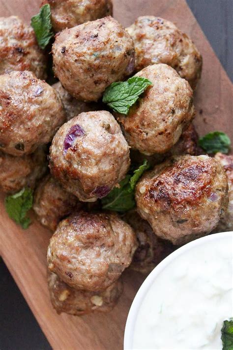 Greek Lamb Meatballs With Tzatziki Stephanie Kay Nutrition Recipe