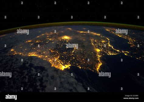 Spain And Portugal Viewed From Space Stock Photo Alamy