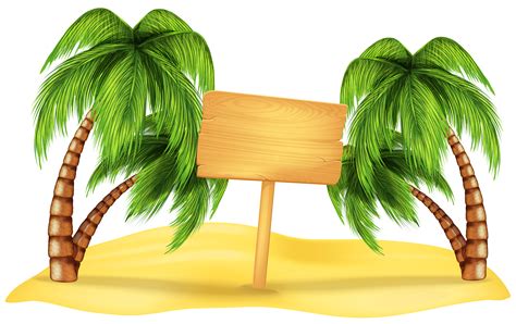 Transparent Beach Palm Decoration Png Clipart Bolo Com Plaquinhas