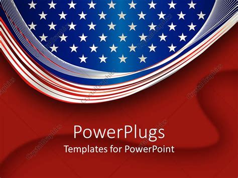 Powerpoint Template An American Flag With Bright Background 1707