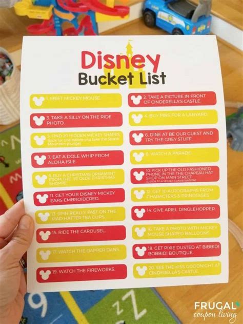Free Disney World Bucket List For All Ages Disney Bucket List Disney