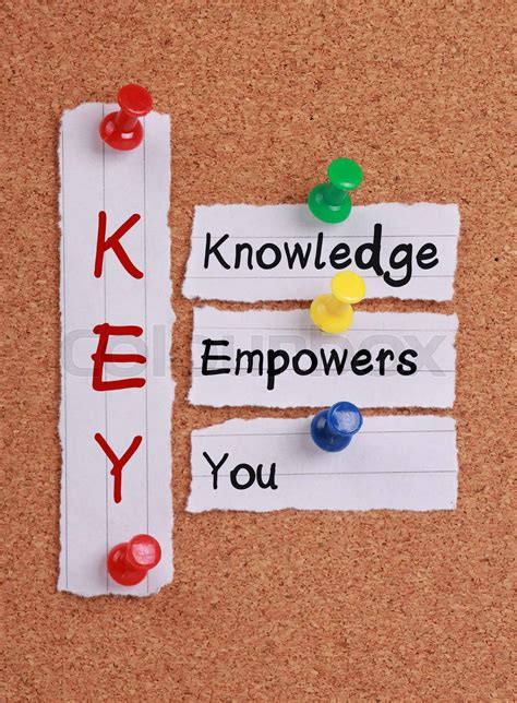 Knowledge Empowers You And Key Acronym Stock Image Colourbox