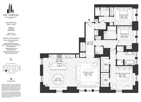The Towers Waldorf Astoria Residences New York Town House Floor Plan