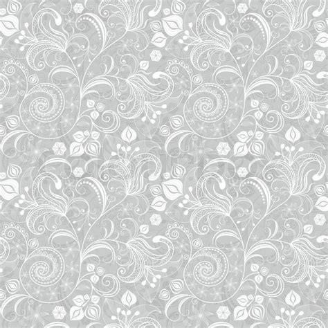 Empower your design projects with creative images! Seamless gray floral pattern | Stock Vector | Colourbox