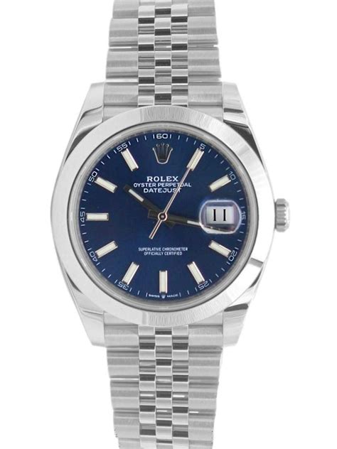 Rolex Datejust 41mm Blue Index Dial Jubilee Bracelet 126300 Luxury Watches Buy Genuine