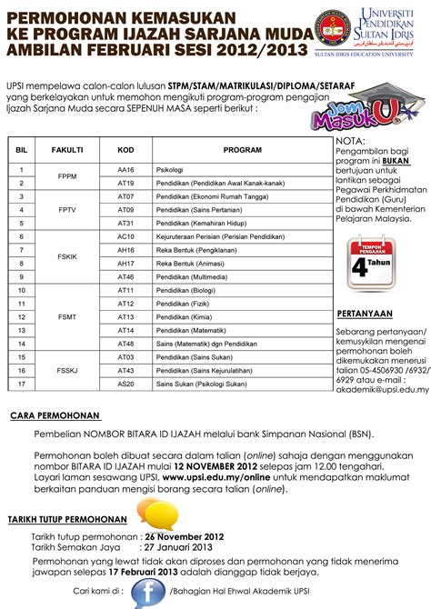 Permohonan kemasukan ke upsi februari 2018. Syarat Kemasukan Upsi Lepasan Stpm - alsalaman
