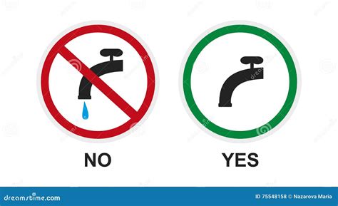 Warning Sign Turn Off The Faucet Stock Vector Illustration Of