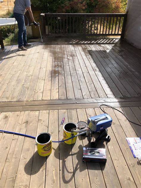 How To Repair Prep And Restain A Wood Deck Wood Deck Deck Makeover