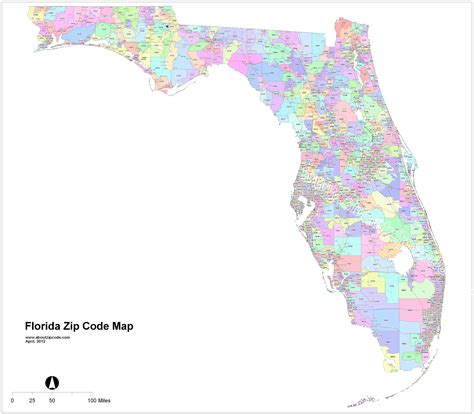 Area Codes For Florida Map Colored Map