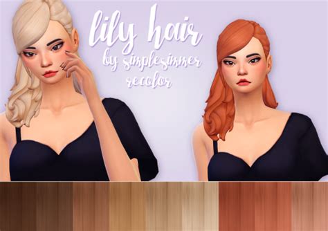 Lily Hair Recolor By Crazycupcake Sims 4 Sims 4 Cc Cool Hairstyles