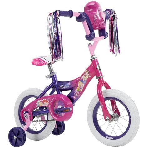 Huffy 12 In Disney Princess Hot Pinkindigo Girls Bike With Bubble