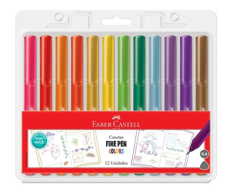 Conjunto Fine Pen Colors Faber Castell 12 Cores 2018 E 2019 R 12990