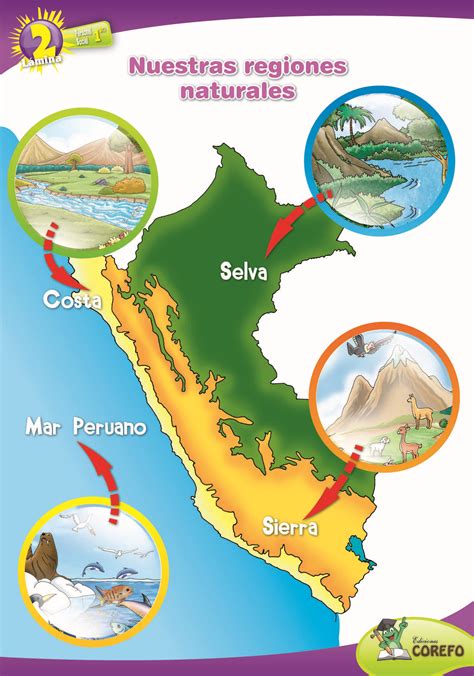 Mapa De Las Regiones Naturales De Peru Lamina Images And Photos Finder