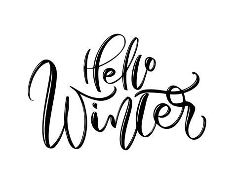 Hello Winter Hand Drawn Lettering Inscription Text To Winter Holiday