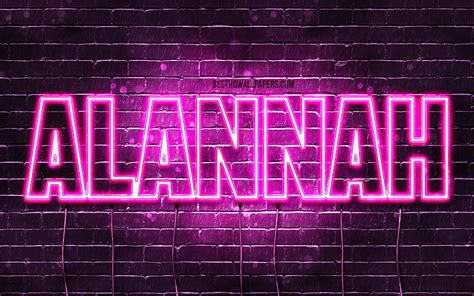 Alannah With Names Female Names Alannah Name Purple Neon Lights