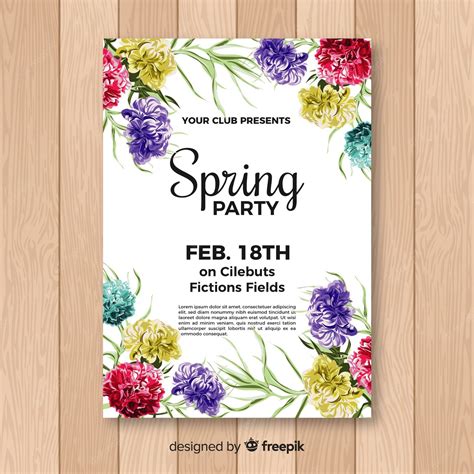 Free Vector Spring Party Flyer