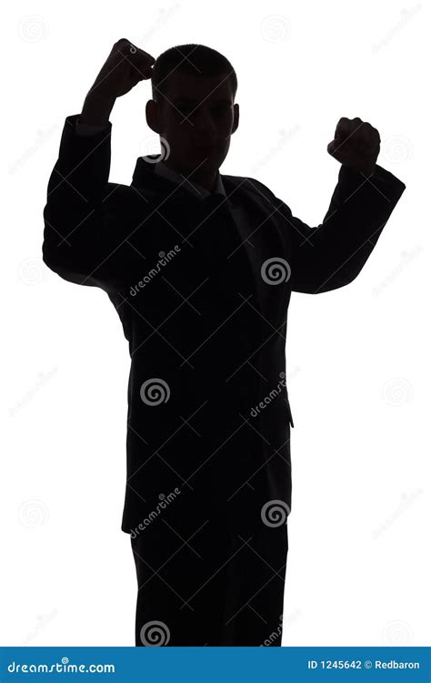 Silhouette Of Man With Arms Up Stock Photo Image 1245642