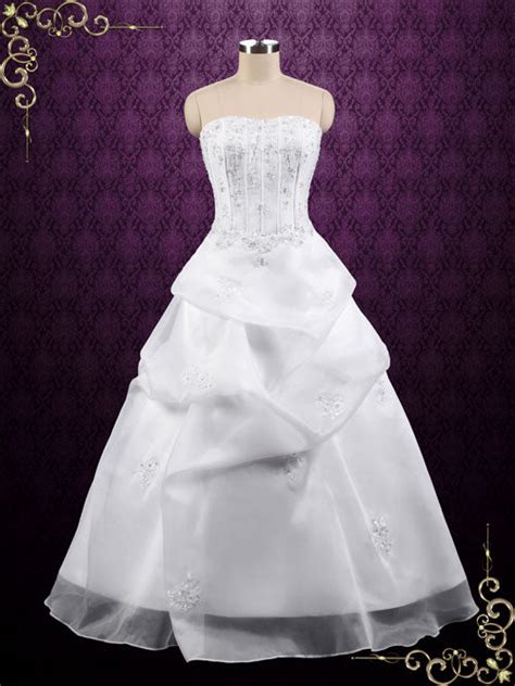 Strapless Corset A Line Organza Wedding Dress Jomayne Ieie Bridal