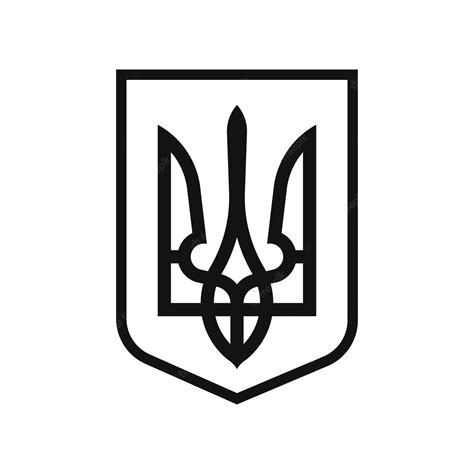 Premium Vector Ukraine Black Coat Of Arms Vector Illustration