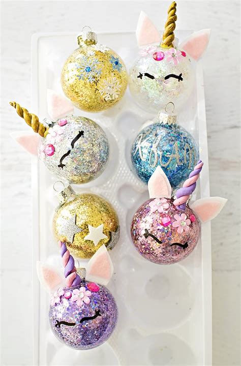 Diy Unicorn Ornaments How To Make These Glitter Baubles
