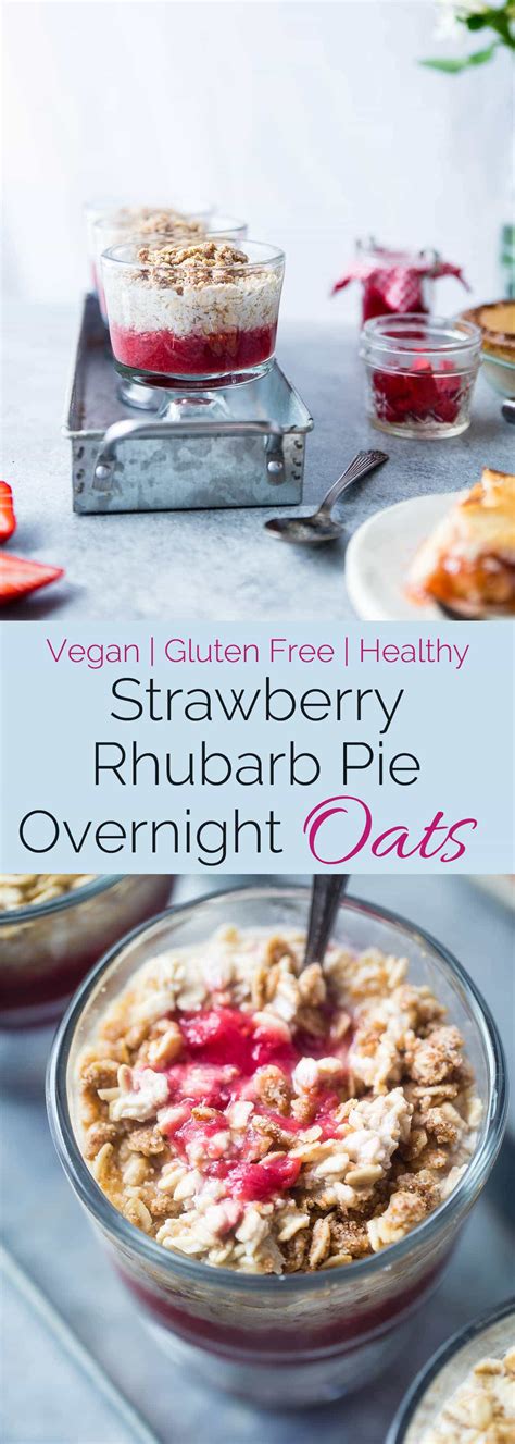 This delicious, healthy, low calorie overnight oats recipe is high in calcium and is guaranteed to make breakfast time, quick and easy. Strawberry Rhubarb Vegan Overnight Oats | Food Faith Fitness