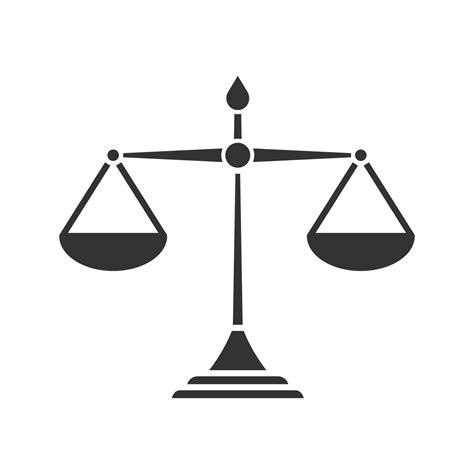 Justice Scales Glyph Icon Silhouette Symbol Equality Judgement