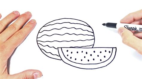 how to draw a watermelon step by step watermelon drawing