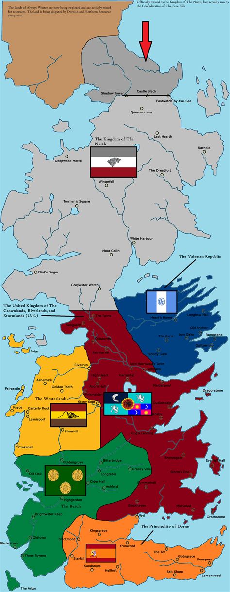 Nationstates Dispatch Map Of Westeros Post War Of Five Kings