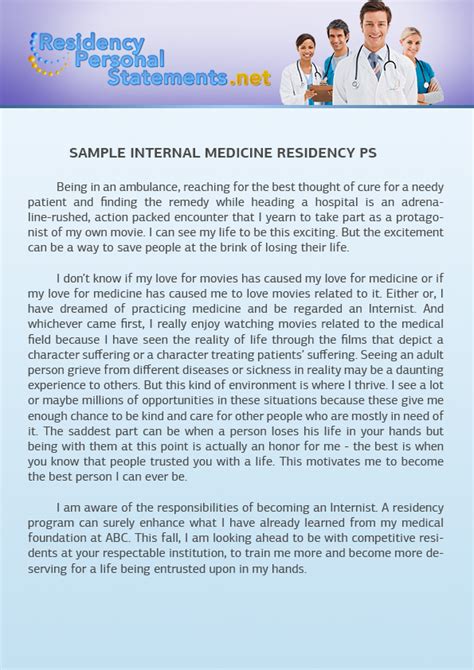 The following are printed with permission from our own past successful students who worked with us as part of our application review programs. Inspirational Internal Medicine Personal Statement Samples