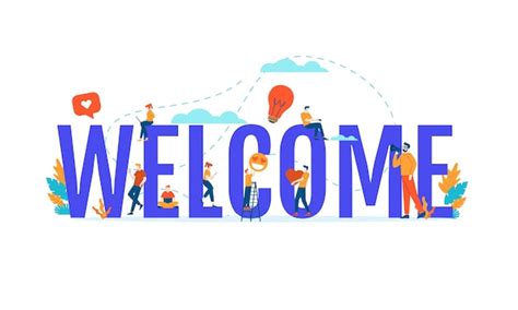 Premium Vector Welcome Flat Illustration