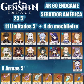 CONTA GENSHIN IMPACT AR 60 ENDGAME Genshin Impact Contas GGMAX