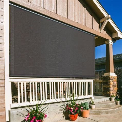 Keystone Fabrics Premier Cordless Outdoor Solar Shade With Protective Valance Exterior Solar