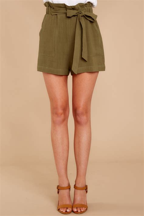 Trendy Olive Green Shorts Cute Shorts Shorts 3800 Red Dress