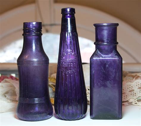 Purple Bottle Lot Amethyst Shaded Antique Bottles Instant Etsy Purple Bottle Antique