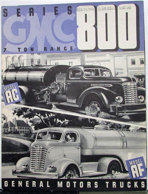 1939 Gmc Truck Series 800 Models Ac And Af 7 Ton Sales Brochure Folder