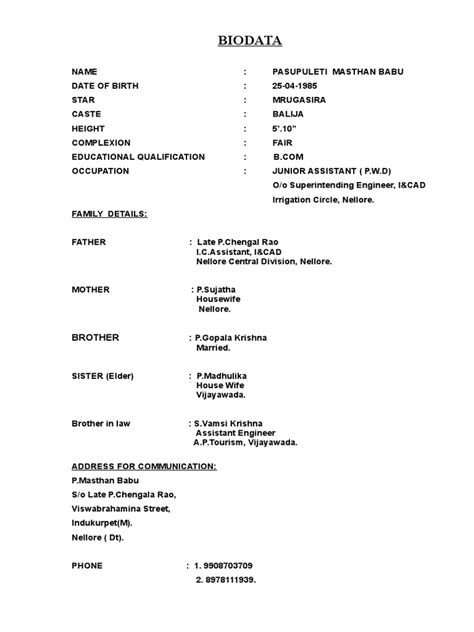 Career advice improve your career with expert tips. Biodata Format for Marriage