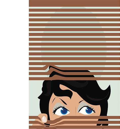 Man Peering Through Blinds Illustrations Royalty Free Vector Graphics