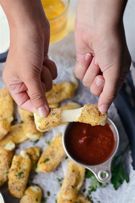 If all mozzarella sticks don't fit in a single layer on your air fryer rack, cook in multiple batches. Crispy Air Fryer Mozzarella Cheese Sticks - Simply Scratch