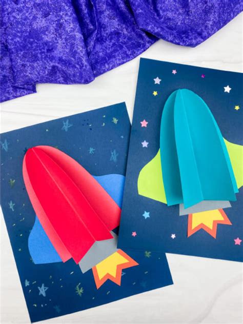 3d Rocket Template Printable Craft Free Download