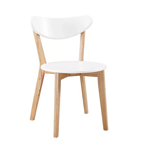 Walker Edison Mid Century Modern Wood Dining Chairs Set Of 2 White