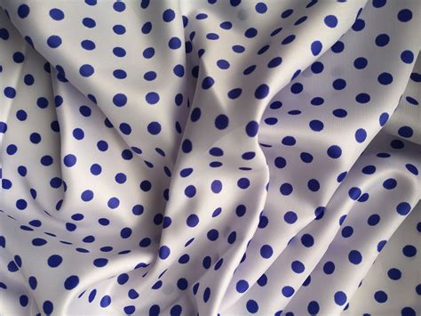 Blue Polka Dot Fabric 70s Vintage Etsy In 2021 Polka Dot Fabric