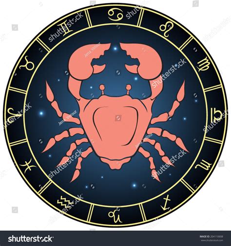 Cancer Zodiac Sign Vector Illustration 204110608 Shutterstock