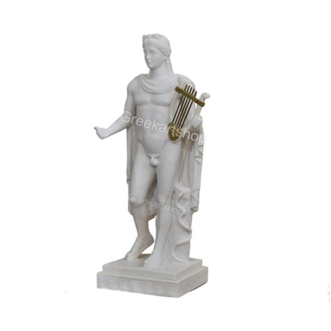 Apollo With Lyre Greek Roman Olympian God Sculpture Statue Cast Marble
