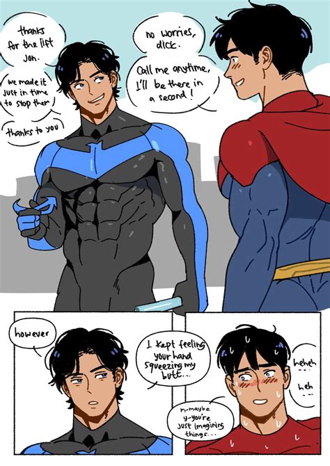Dick Grayson Nightwing Superboy And Jonathan Kent Dc Comics And