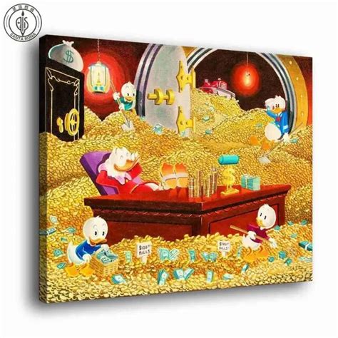 H2047 Donald Duck Uncle Scrooge Mcduck Animal Hd Canvas Print Home