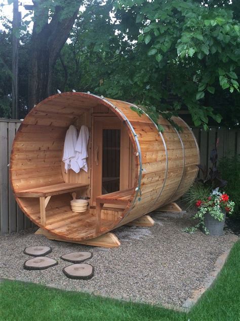 Barrel Sauna Pictures Gallery Saunafin Saunas Sauna Barrel Sauna