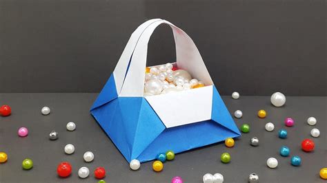 How To Make Paper Basket Easy For Kids Origami Basket Diy Paper