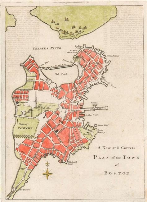 A New And Correct Plan Of The Town Of Boston Geographicus Rare