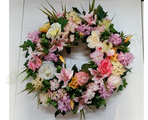 Silk Floral Wreath For Funeral Ceremony Graveside 30cm 50cm Sym0024